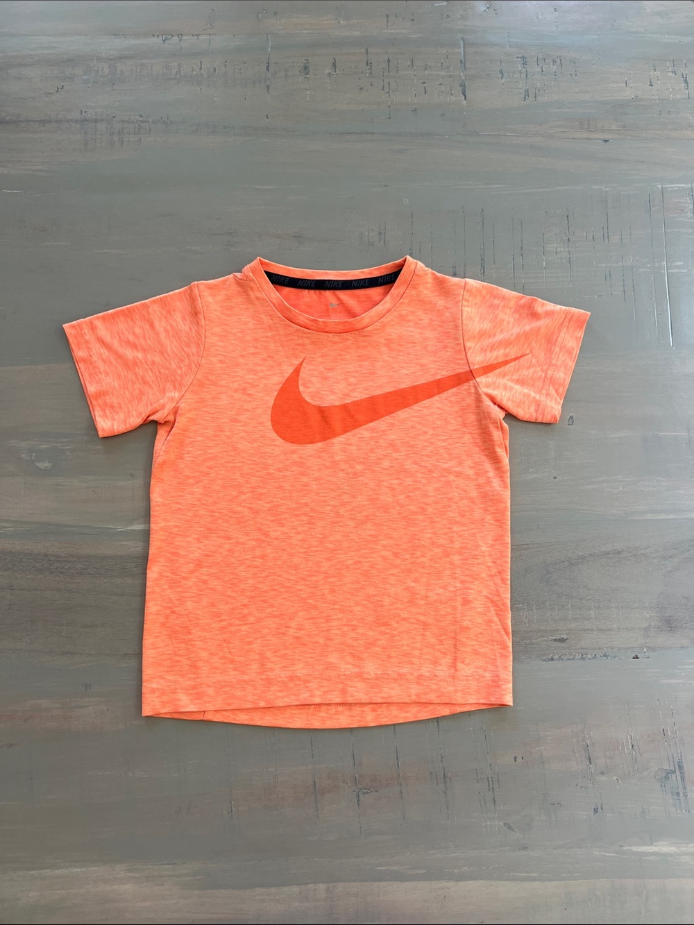 4T Nike Kids Orange Short Sleeve Tee with Swoosh. Dri-Fit. **STAINS**